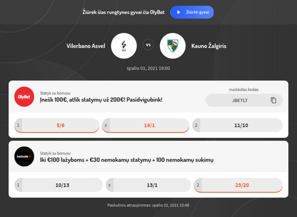 Žalgiris - Asvel Gyvai