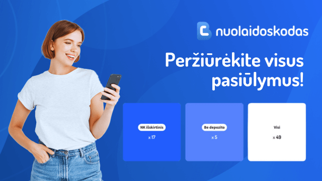 Akcijos pasiūlymai Nuolaidoskodas