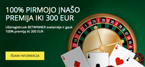 Betwinner kazino premija bonus kodas